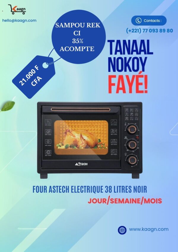 Four Astech Electrique 38 Litres Noir