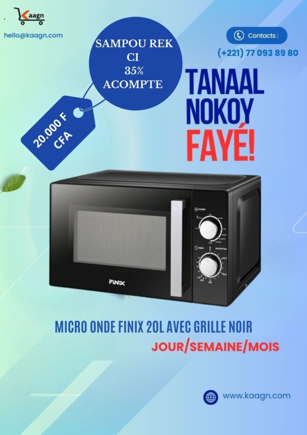 Micro Onde Finix 20L avec Grille Noir