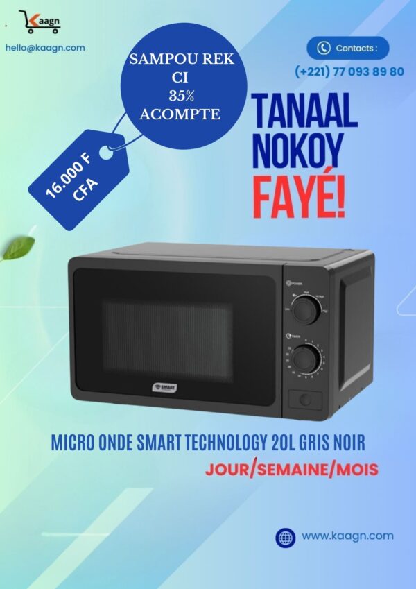 Micro Onde Smart technology 20L Gris Noir